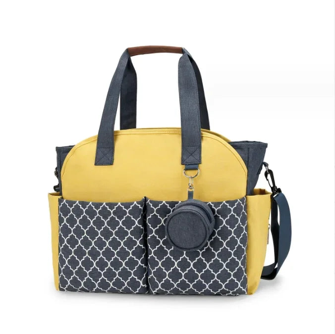 Sac a langer jaune avec étui pour tetine