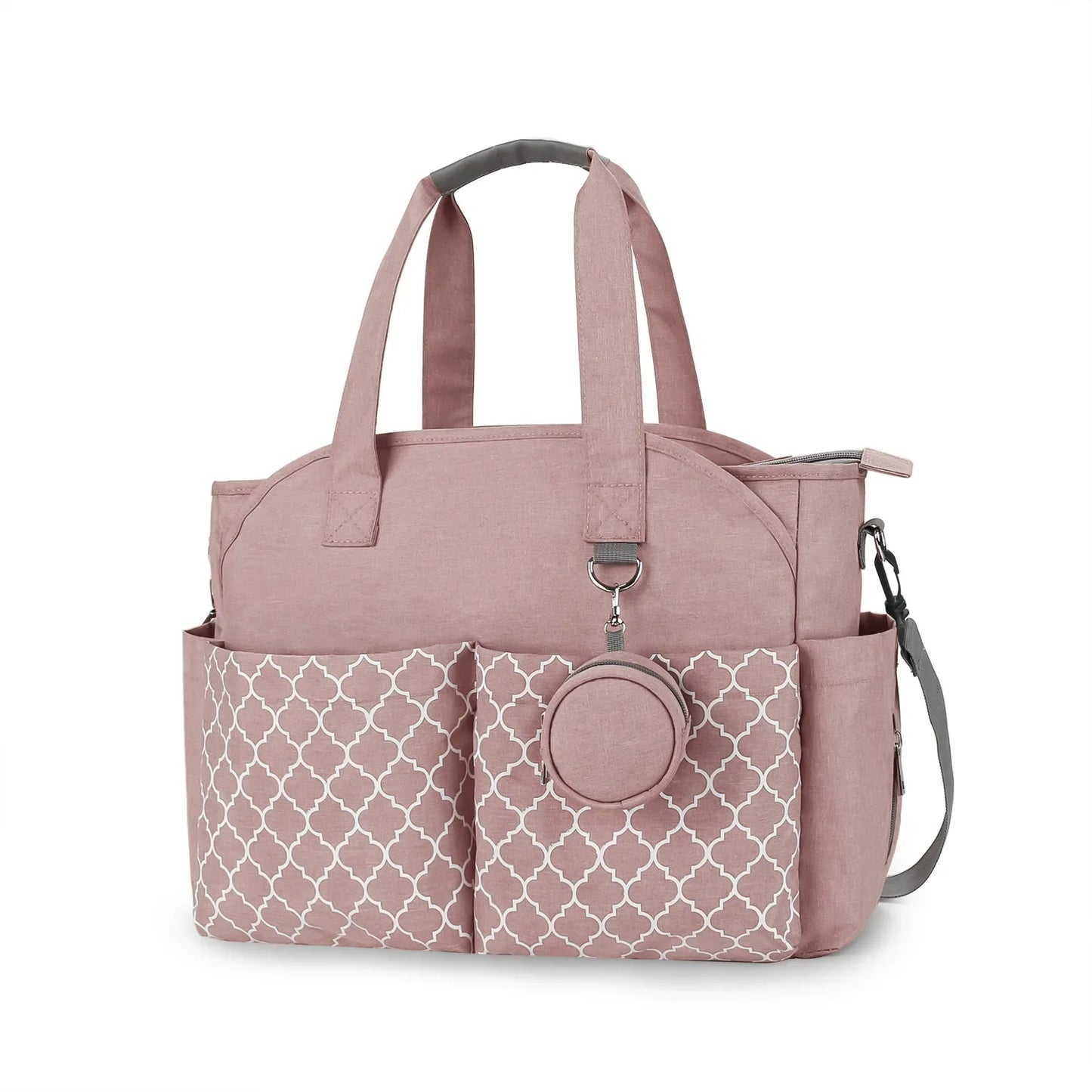 Sac a langer rose avec étui pour tetine