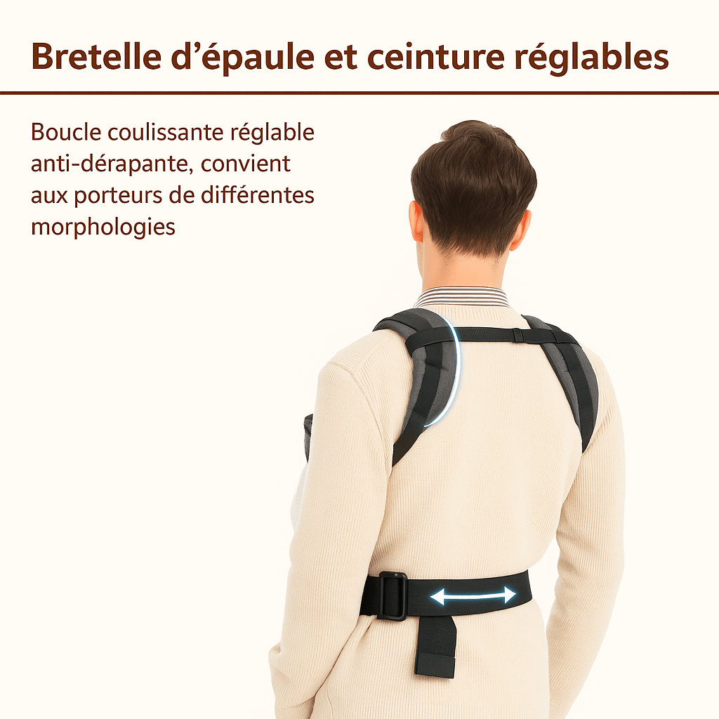 Porte bébé Évolutif Movéa™ – portage dorsal et ceinture rembourrée – Astucebambin