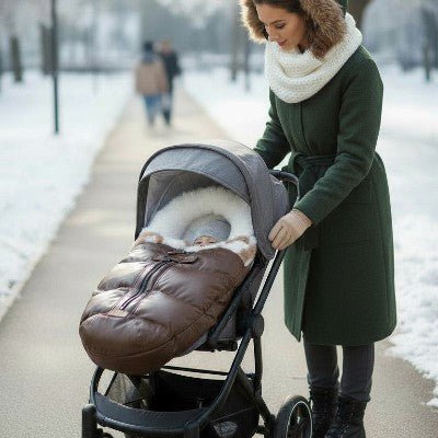 CHANCELIERE BEBE Marron – Universelle pour poussette et sorties hivernales | CosyWinter™ – Astucebambin
