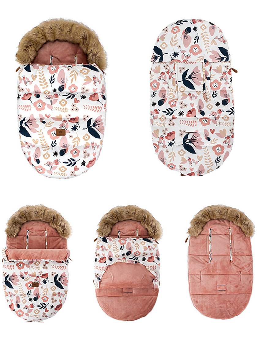 Chancelière poussette Fleures présenté sous 4 formes