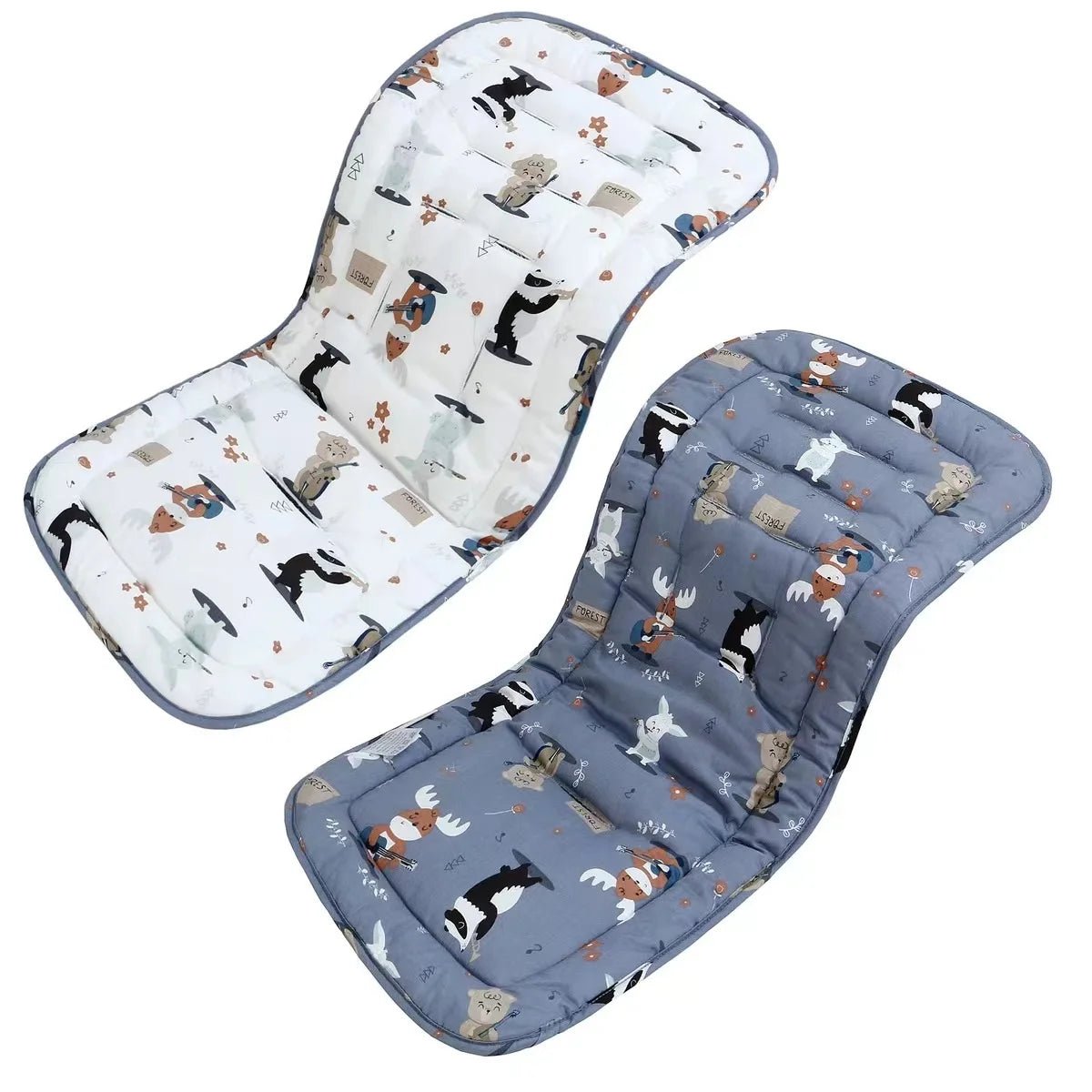 Doublure de poussette 100 % coton gris à motifs – maintien confortable pour bébé – AstuceBambin