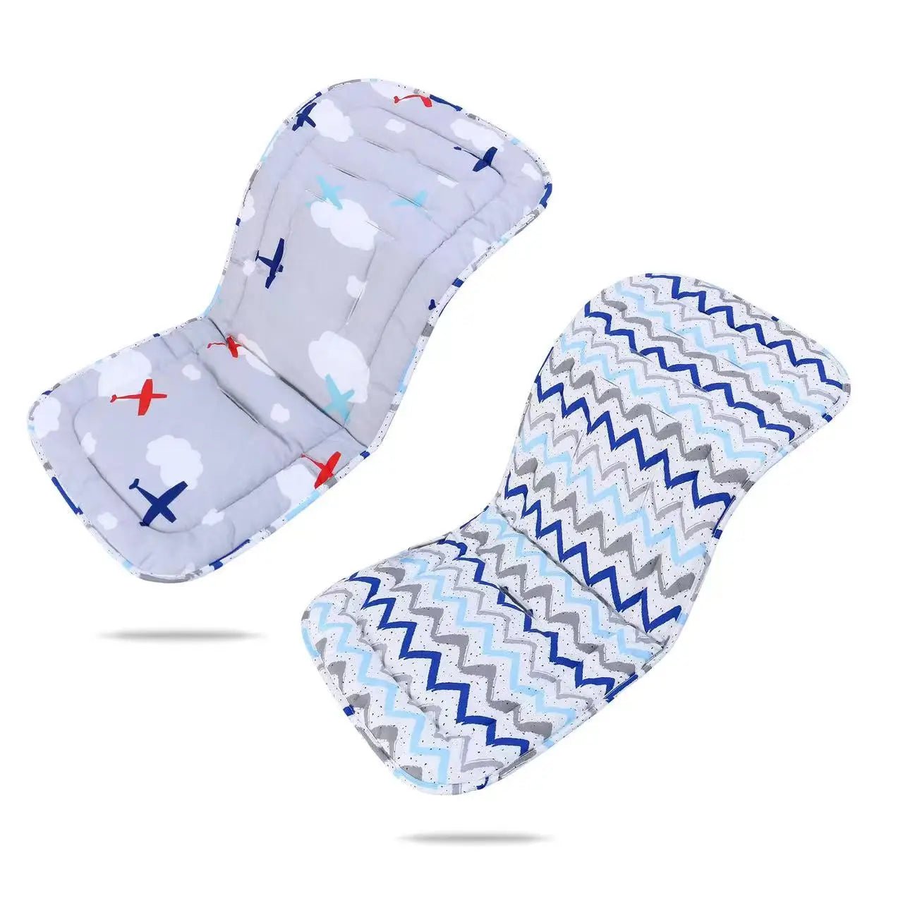 Assise bébé 100 % coton bleu ciel à rayures – coussin léger et respirant – AstuceBambin