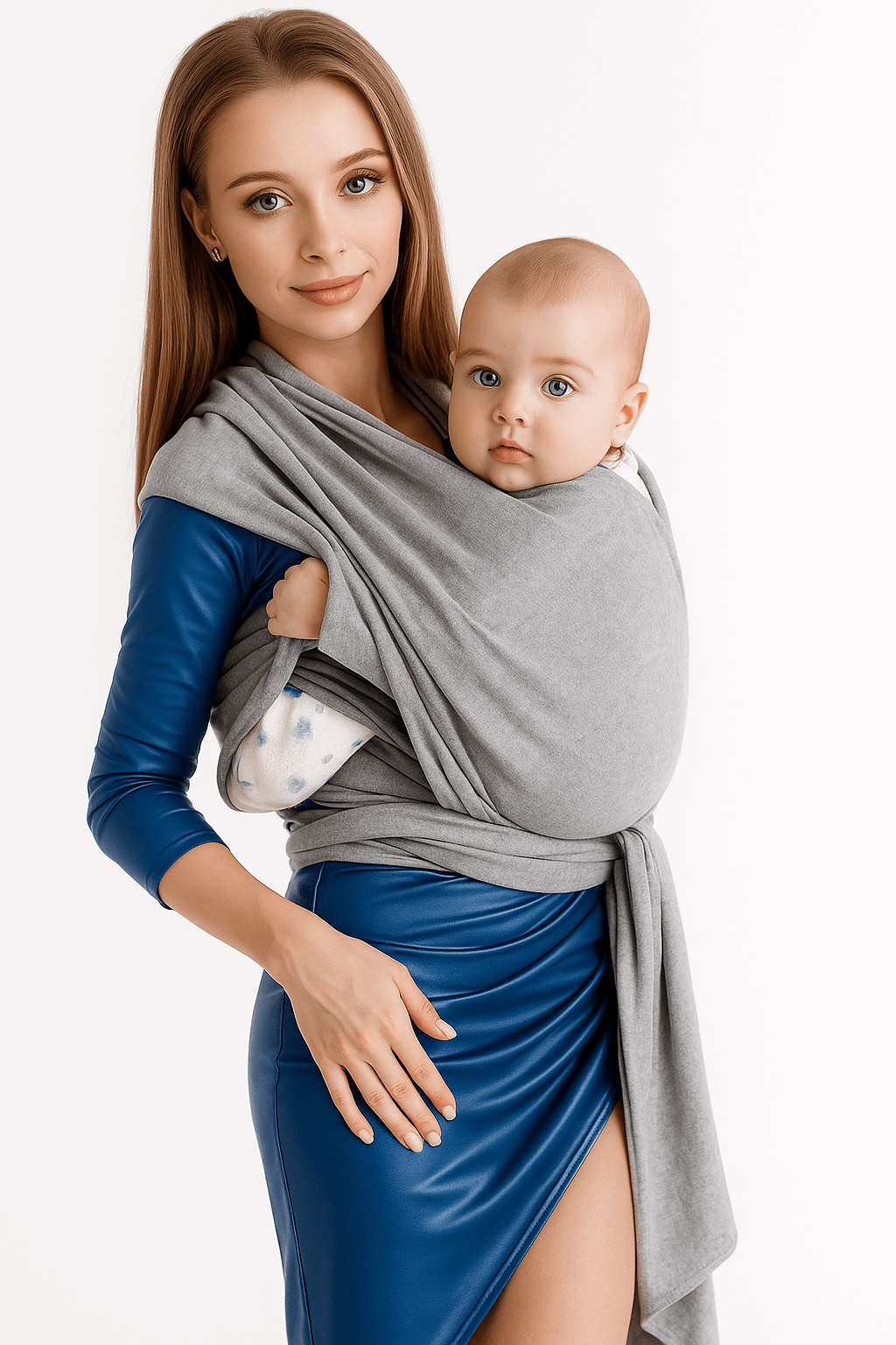 Echarpe de portage manan avec une robe qui porte bebe  | Amari™ - Astucebambin