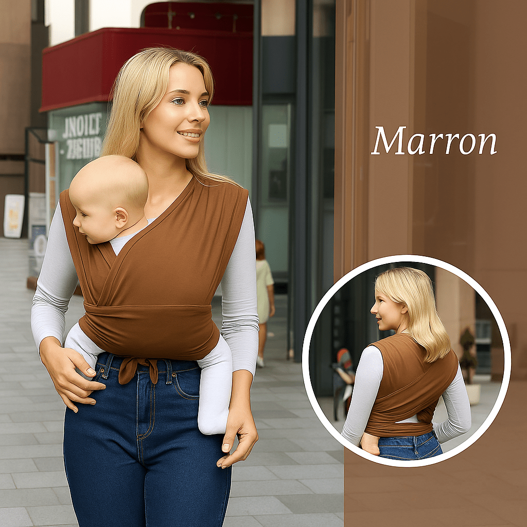 Echarpe de Portage Bebe marron | CâlinWrap™ - Astucebambin