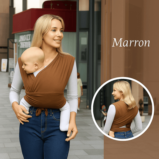 Echarpe de Portage Bebe marron | CâlinWrap™ - Astucebambin