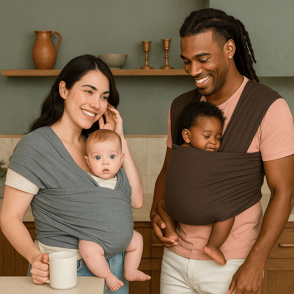 couple et bebe avec Echarpe de portage | CarryNest™ - Astucebambin