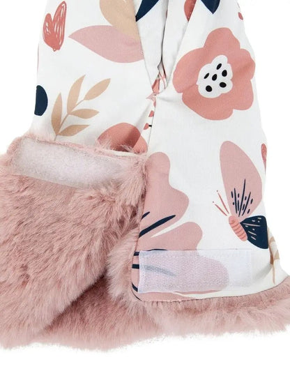 Gants d’hiverrose avec fleurs