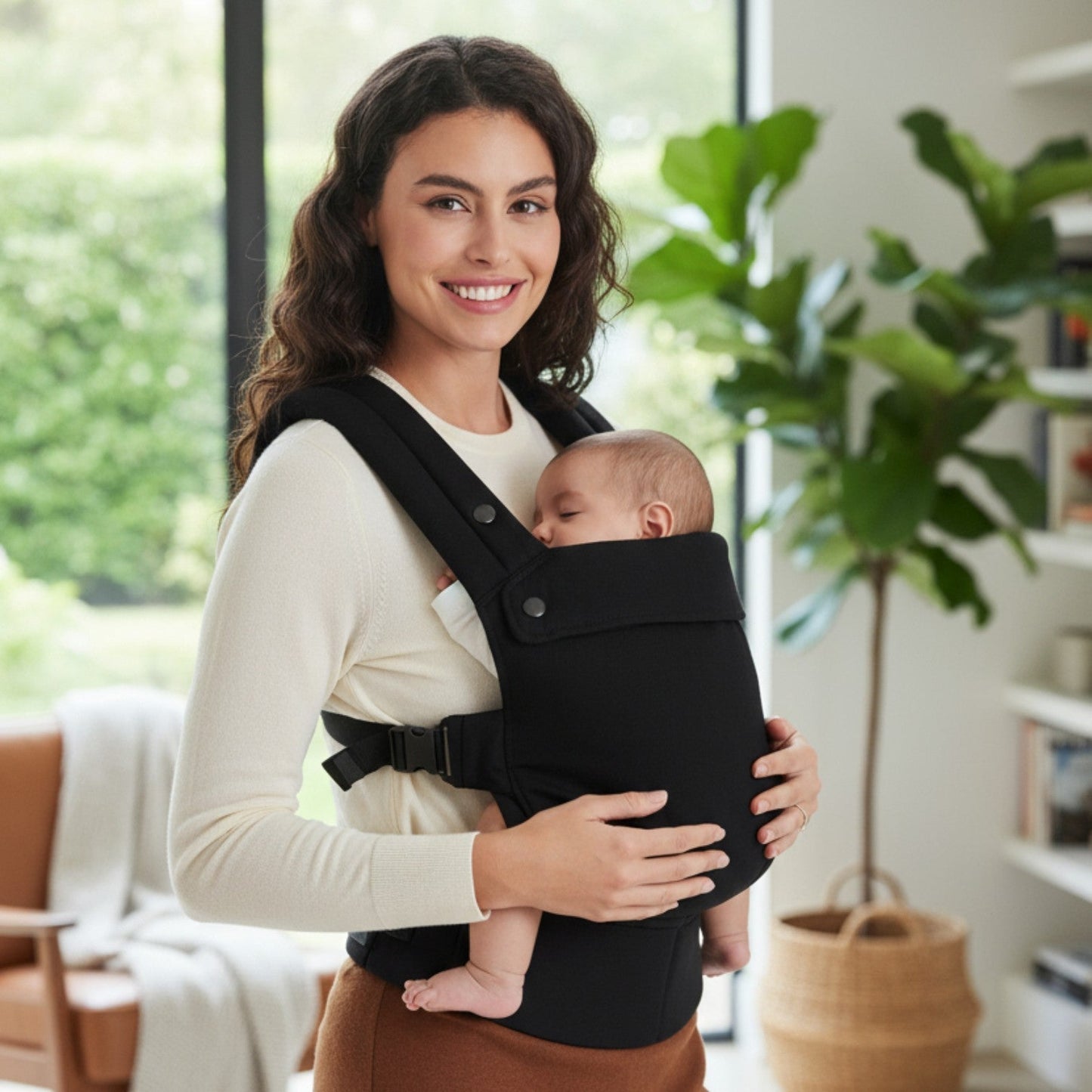Porte bebe BambinEase™ – maman qui porte son bébé pour ses premières sorties – Astucebambin