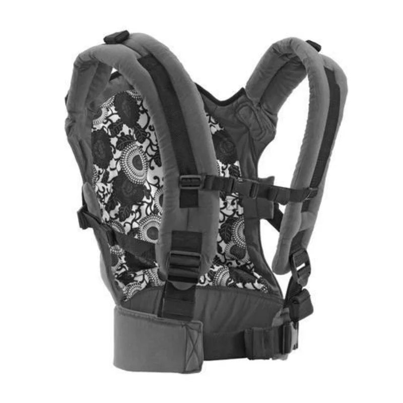 Porte-bébé physiologique gris à motifs Cuddlee™ – tissu respirant certifié Oeko-Tex, maintien optimal et style moderne –