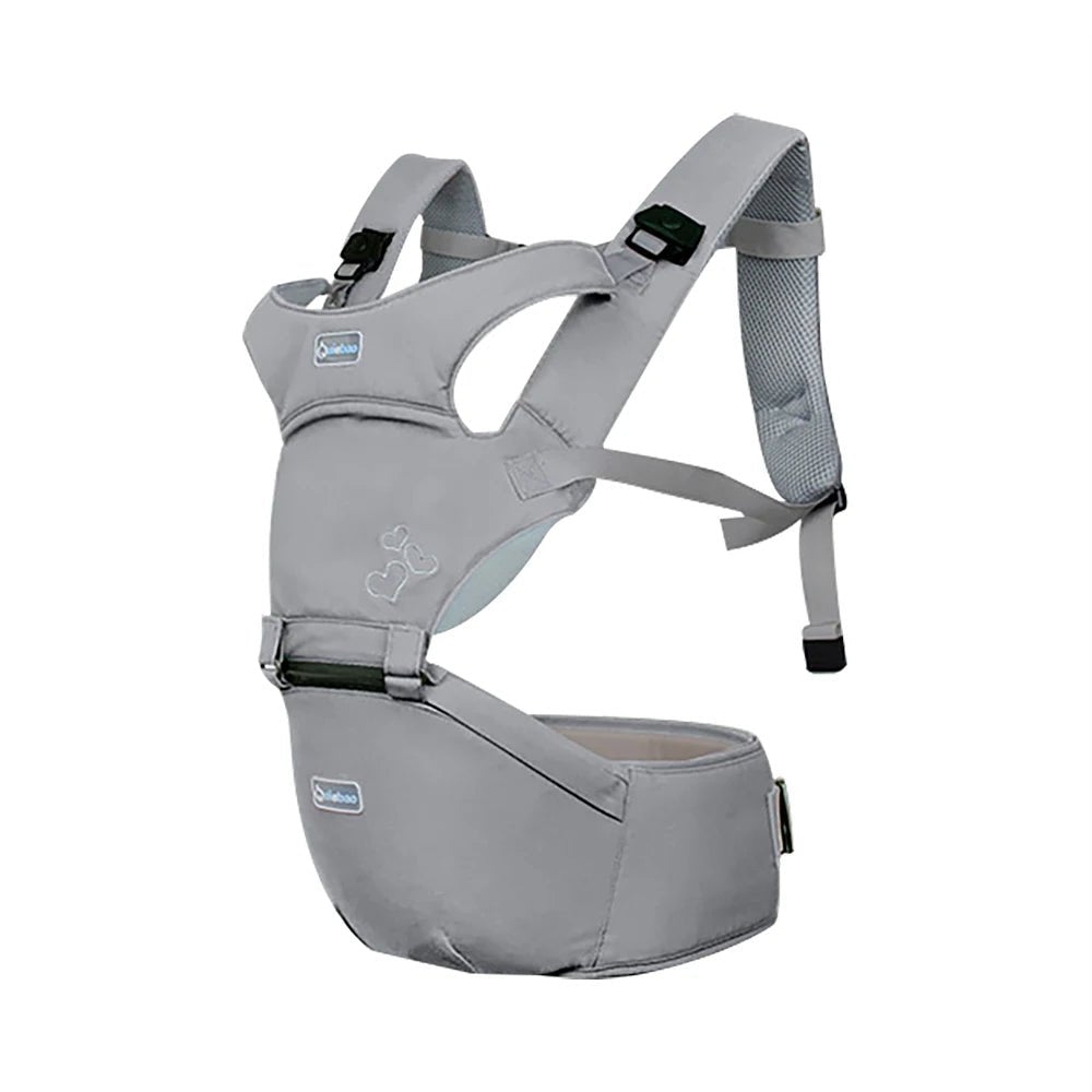 Porte Bébé avec siége hanche gris | Évolution™ - Astucebambin