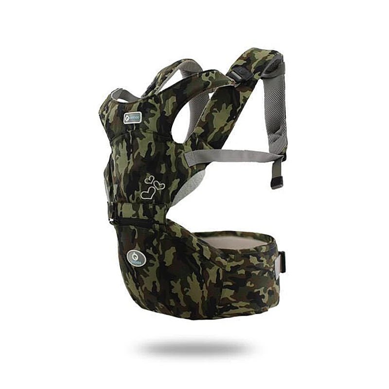 Porte Bébé avec siége hanche camouflage | Évolution™ - Astucebambin