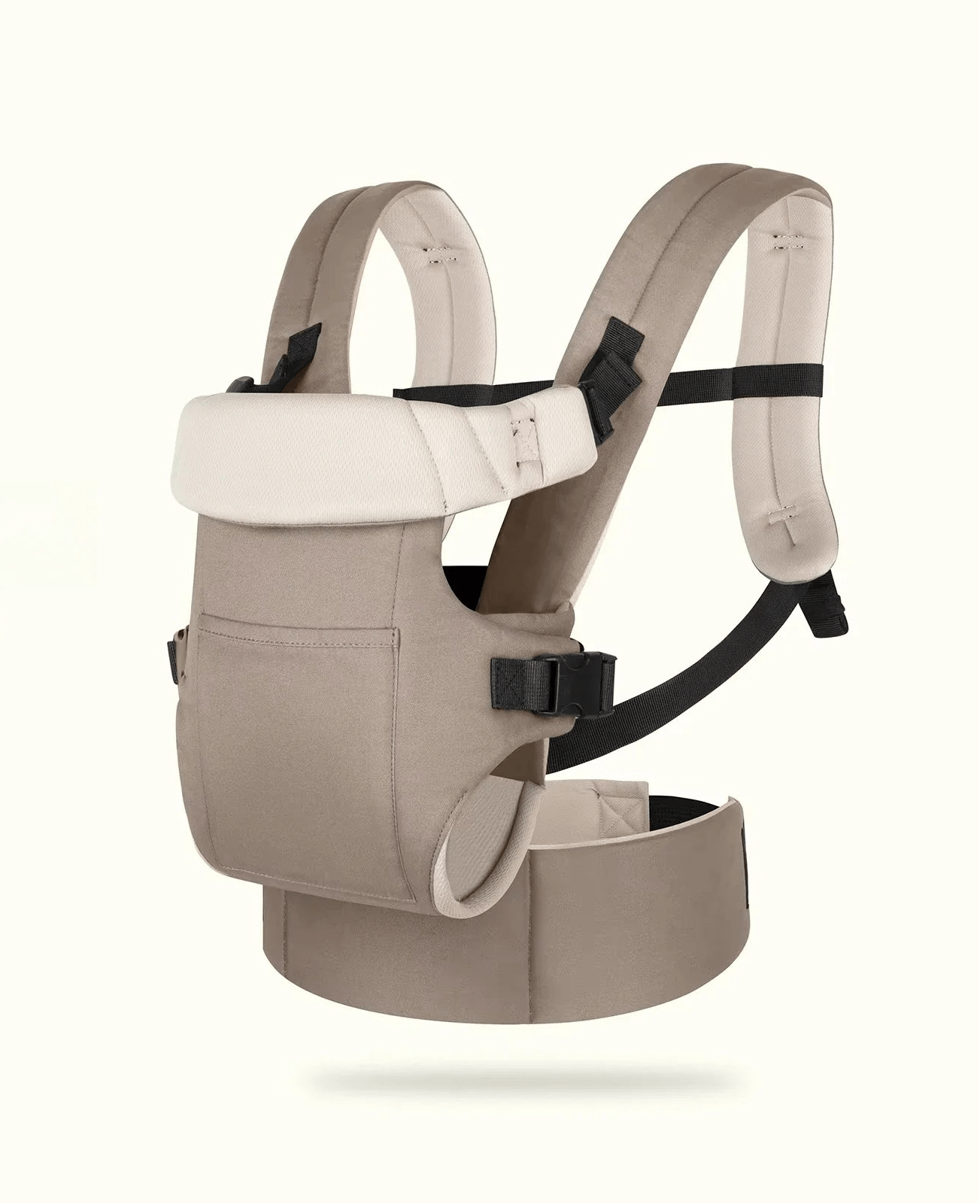 Porte-bébé évolutif beige Grandéo™ – ergonomique, réglable et confortable, conçu pour un maintien parfait du dos de bébé –