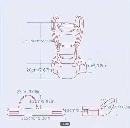Porte bébé Kangourou | Évoli™ - dimension du porte bébé - Astucebambin