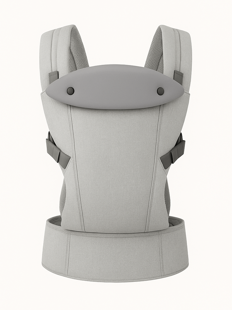 Porte bébé gris clair Movéa™ – design respirant, ajustable et sécurisé – Astucebambin