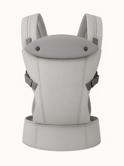 Porte bébé gris clair Movéa™ – design respirant, ajustable et sécurisé – Astucebambin