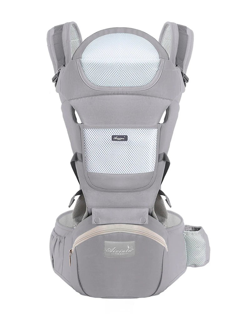 Porte bébé physiologique gris clair CocoonFlex™ – ergonomique, respirant et confortable pour bébé – Astucebambin