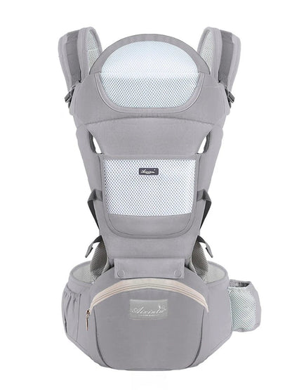 Porte bébé physiologique gris clair CocoonFlex™ – ergonomique, respirant et confortable pour bébé – Astucebambin