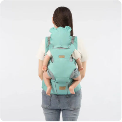 PORTE BEBE physiologique vert menthe Nino™ – position dorsal, idéal pour les promenades longues– Astucebambin