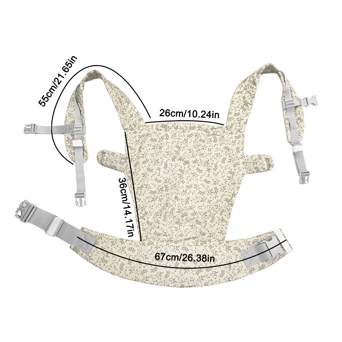 Porte BEBE évolutif beige clair PortaZen™ – assise large et ceinture rembourrée pour un confort optimal – Astucebambin