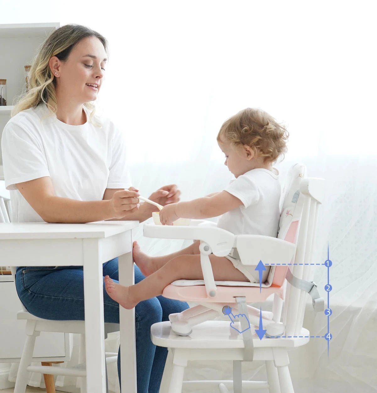 Rehausseur de chaise bébé nomade – repas avec maman – Astucebambin
